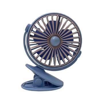 Mini 360° Portable Clip On Fan W/Light (Rechargeable) - Blue/Pink
