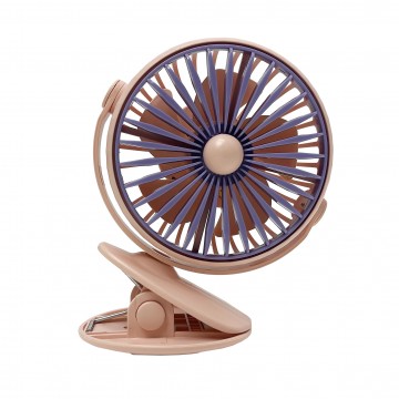 Mini 360° Portable Clip On Fan W/Light (Rechargeable) - Pink/Purple