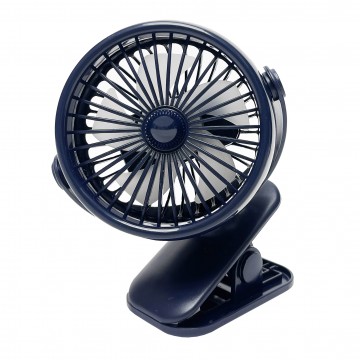 Mini 360° Portable Clip On Fan W/Light (Rechargeable) - Blue