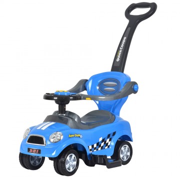 3 in 1 Ride On Push Car - Blue