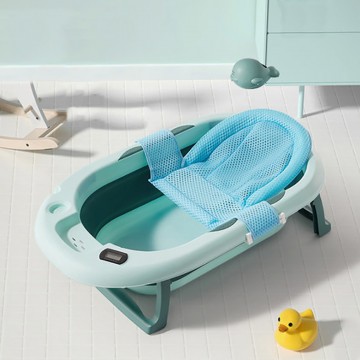 Galy Collapsible Bath Tub W/Thermometer & Mesh Support/Whale Toy