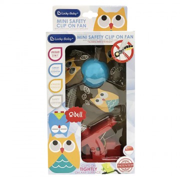 Mini Safety Clip on Fan W/Ultrasonic Mosquito Repellent - Owl