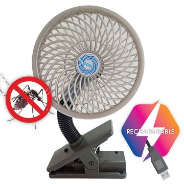 Multi Ultrasonic Rechargeable Mosquito Repellent + Fan (Black)