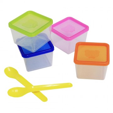 Stack-U-Neat™ Food Storage Containers & Spoon