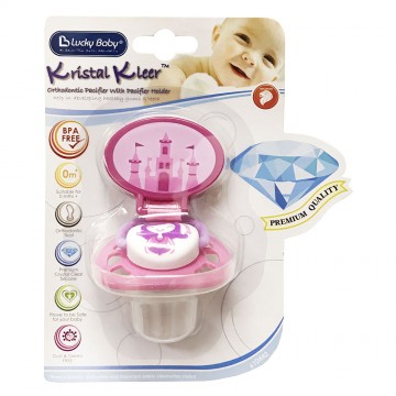 Kristal Kleer™ Orthodontic Pacifier With Pacifier Holder - Princess (0m+)