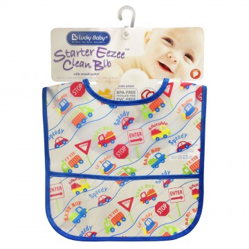 Starter Eezee™ Clean Bib W/Crumb Pocket - Boy