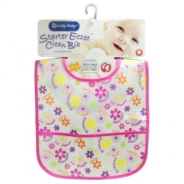 Starter Eezee™ Clean Bib W/Crumb Pocket - Girl