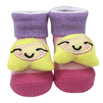 First Soks™ Fold Up Socks W/Rattle - Princess