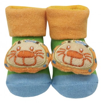 First Soks™ Fold Up Socks W/Rattle - Lion